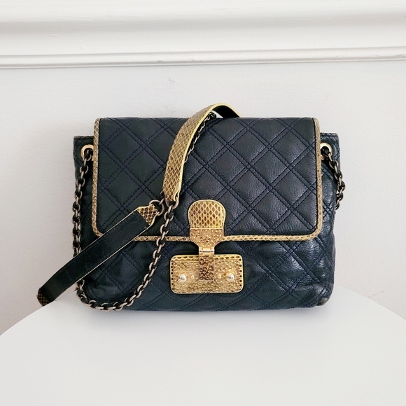 Marc Jacobs Bags Marc Jacobs Navy Quilted Leather Chain Bag Poshmark